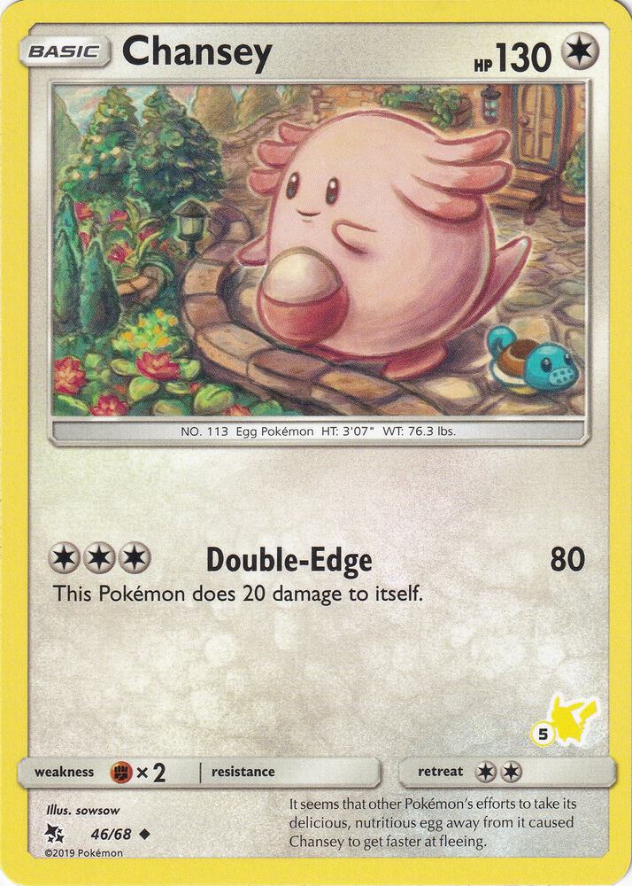 Chansey 46 68 5 Pikachu Stamped 046/068 (Battle Academy)  | Good Games Adelaide SA