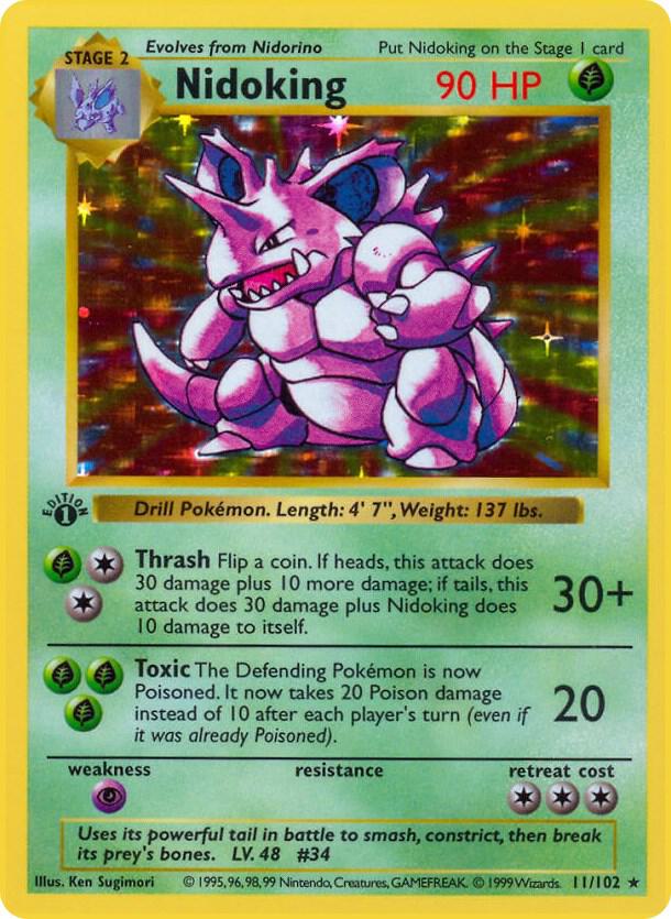 Nidoking 011/102 (Base Set (Shadowless))  - 1st Edition Holofoil | Good Games Adelaide SA