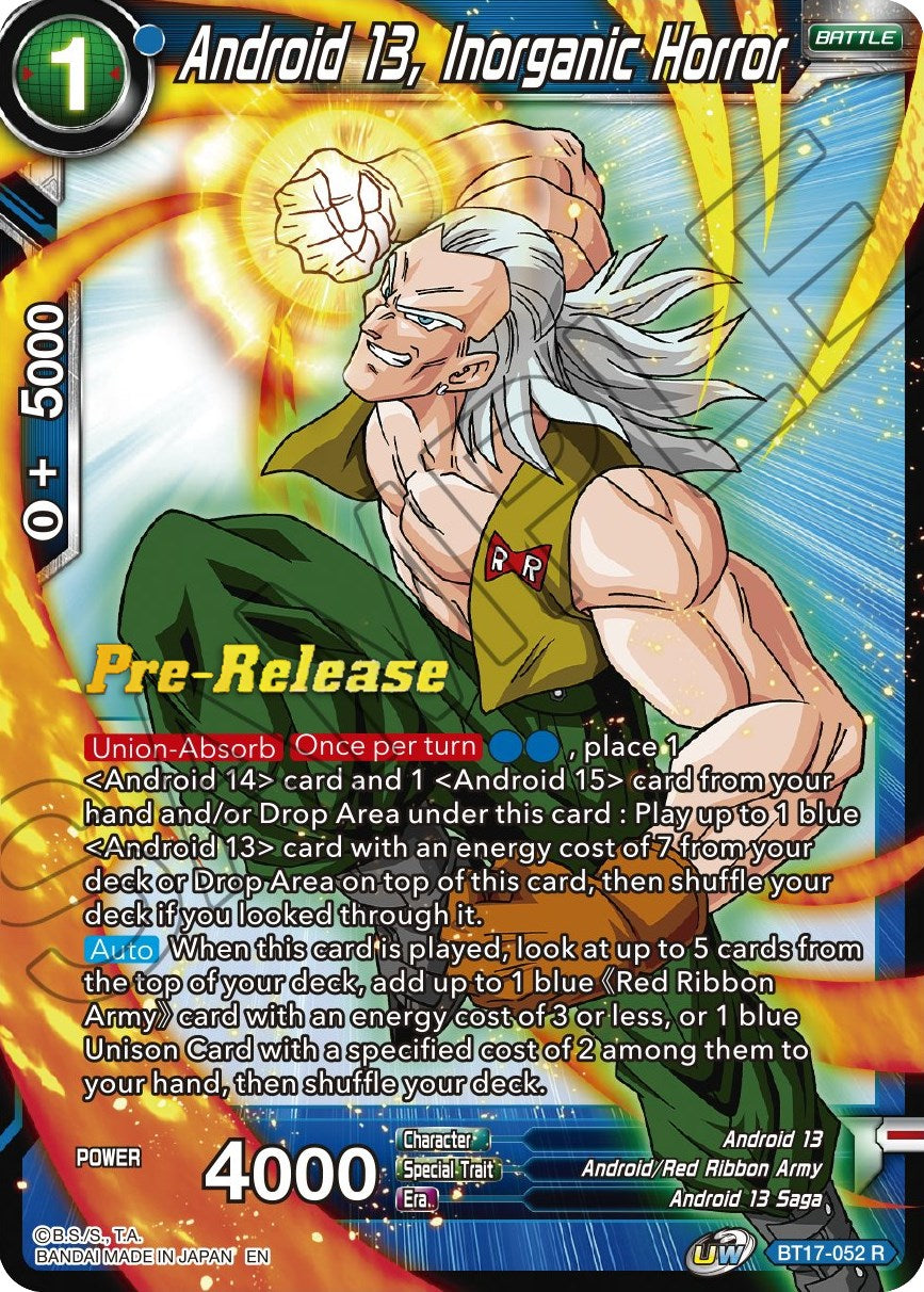 Android 13, Inorganic Horror (BT17-052) [Ultimate Squad Prerelease Promos] | Good Games Adelaide SA