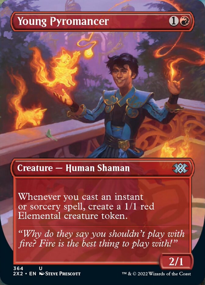 Young Pyromancer (Borderless Alternate Art) [Double Masters 2022] | Good Games Adelaide SA