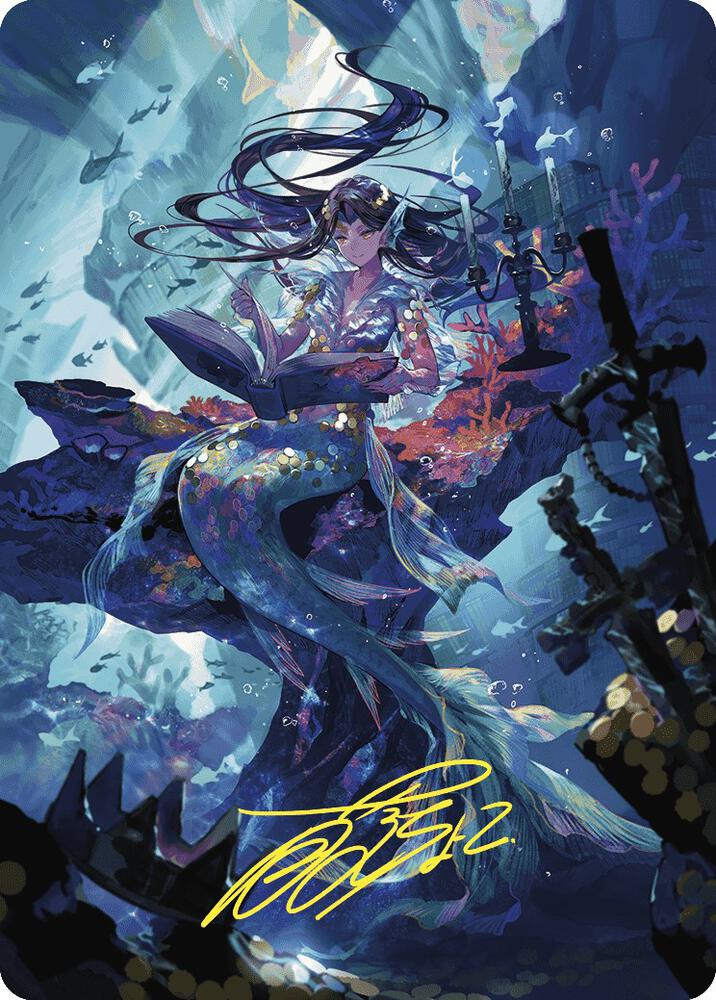 Rhystic Study Art Card Gold Stamped Signature 79 (Art Series: Wilds of Eldraine)  | Good Games Adelaide SA