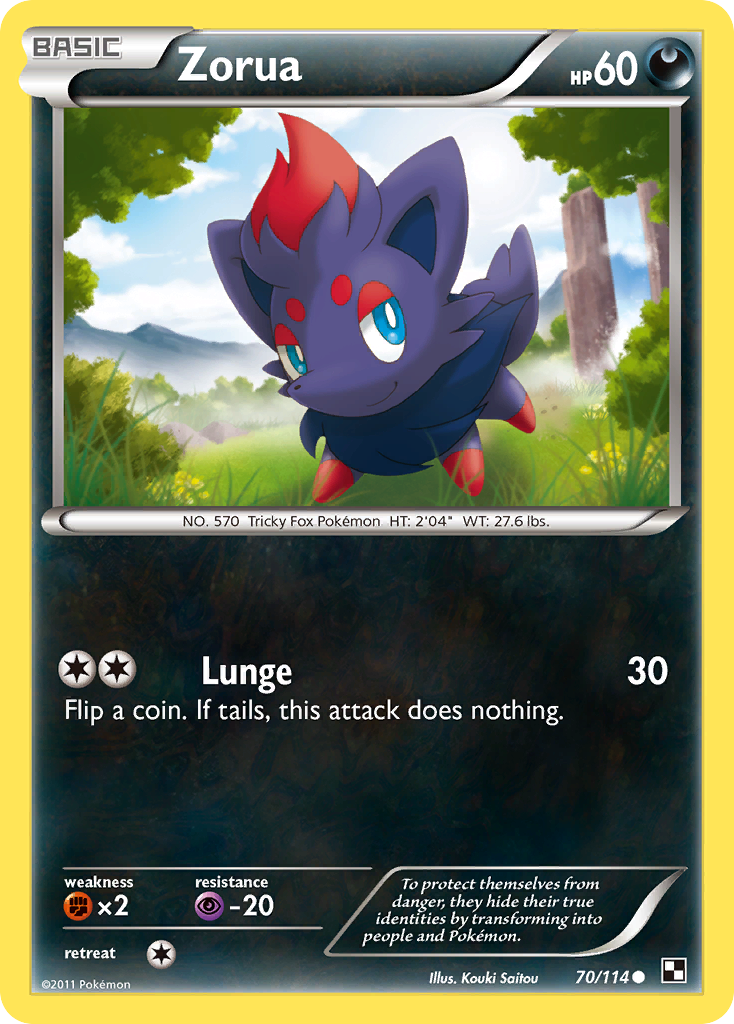 Zorua (70/114) [Black & White: Base Set] | Good Games Adelaide SA