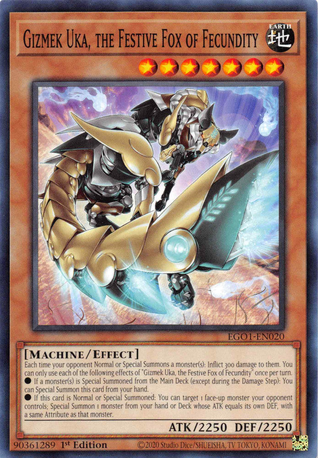 Gizmek Uka, the Festive Fox of Fecundity [EGO1-EN020] Common | Good Games Adelaide SA