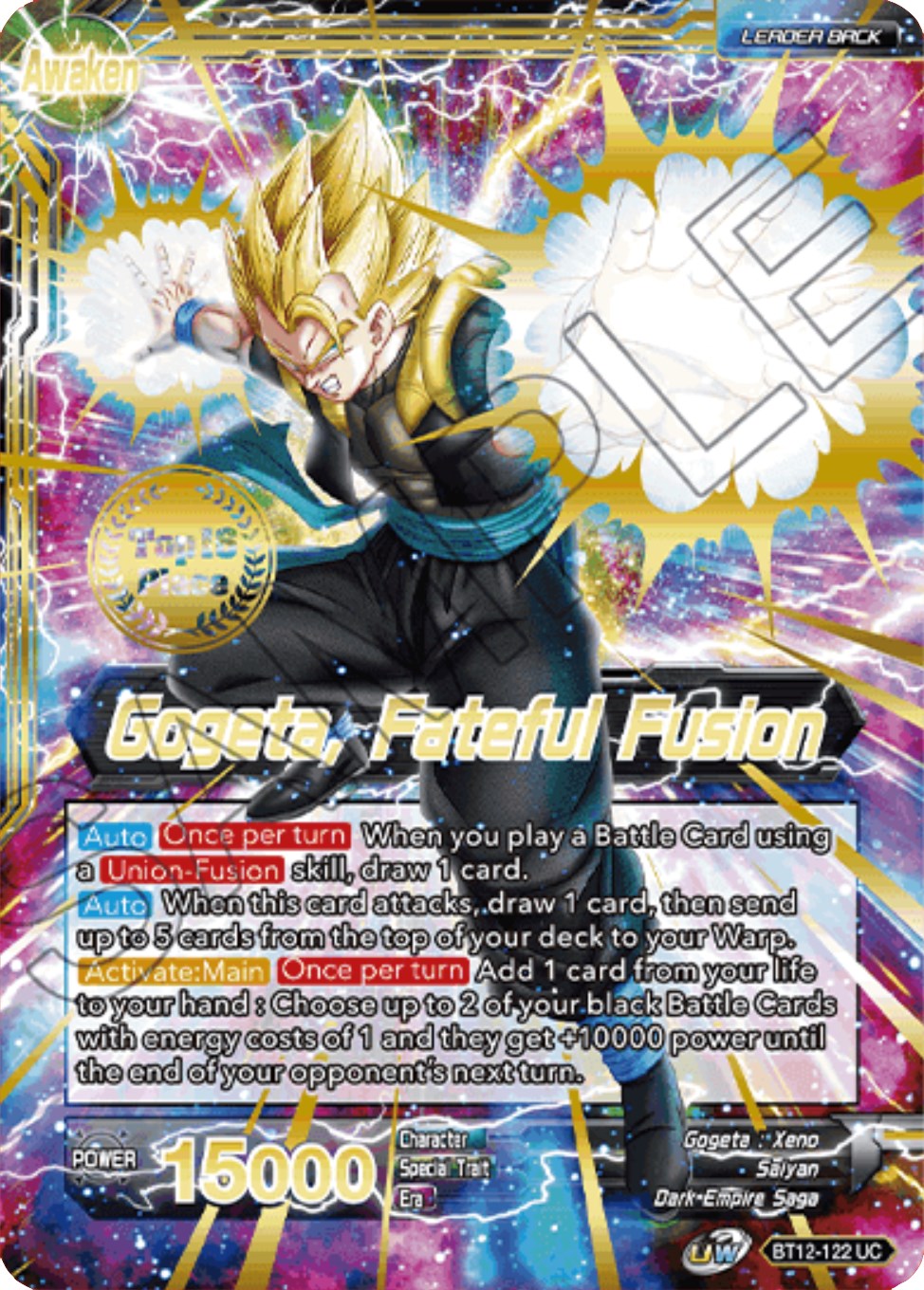 Son Goku & Vegeta // Gogeta, Fateful Fusion (2021 Championship Top 16) (BT12-122) [Tournament Promotion Cards] | Good Games Adelaide SA