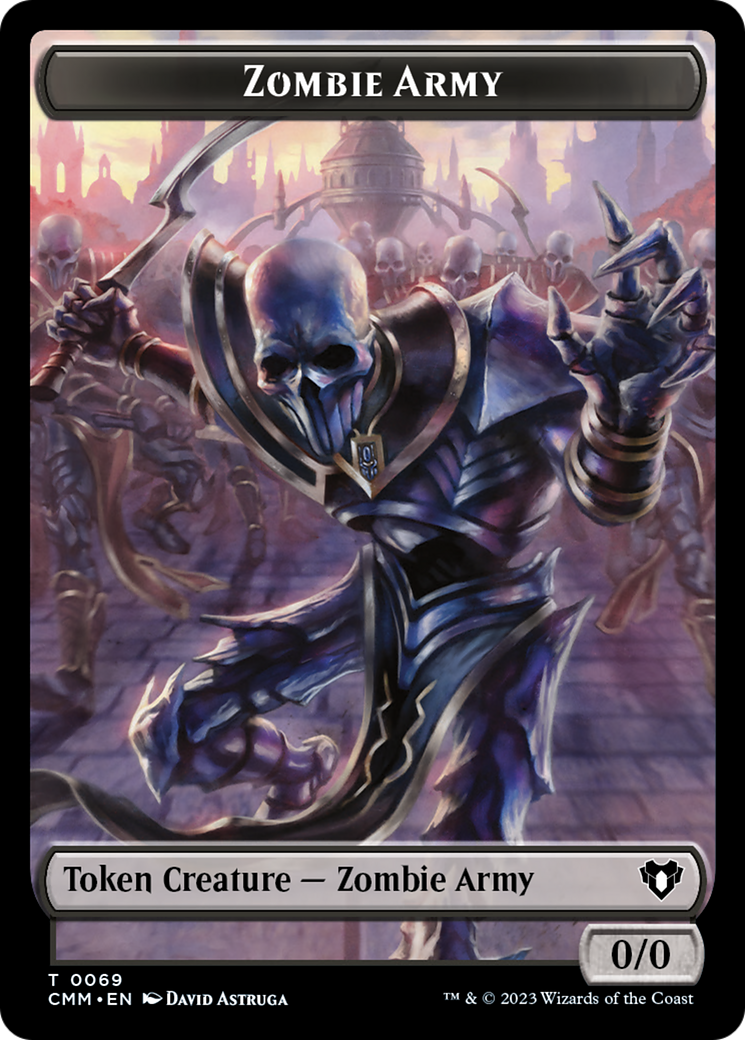 Human Warrior // Zombie Army Double-Sided Token [Commander Masters Tokens] | Good Games Adelaide SA