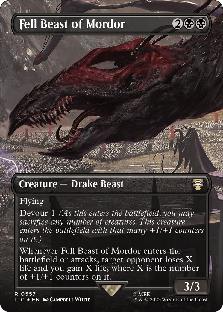 Fell Beast of Mordor (Borderless) (Surge Foil) [The Lord of the Rings: Tales of Middle-Earth Commander] | Good Games Adelaide SA