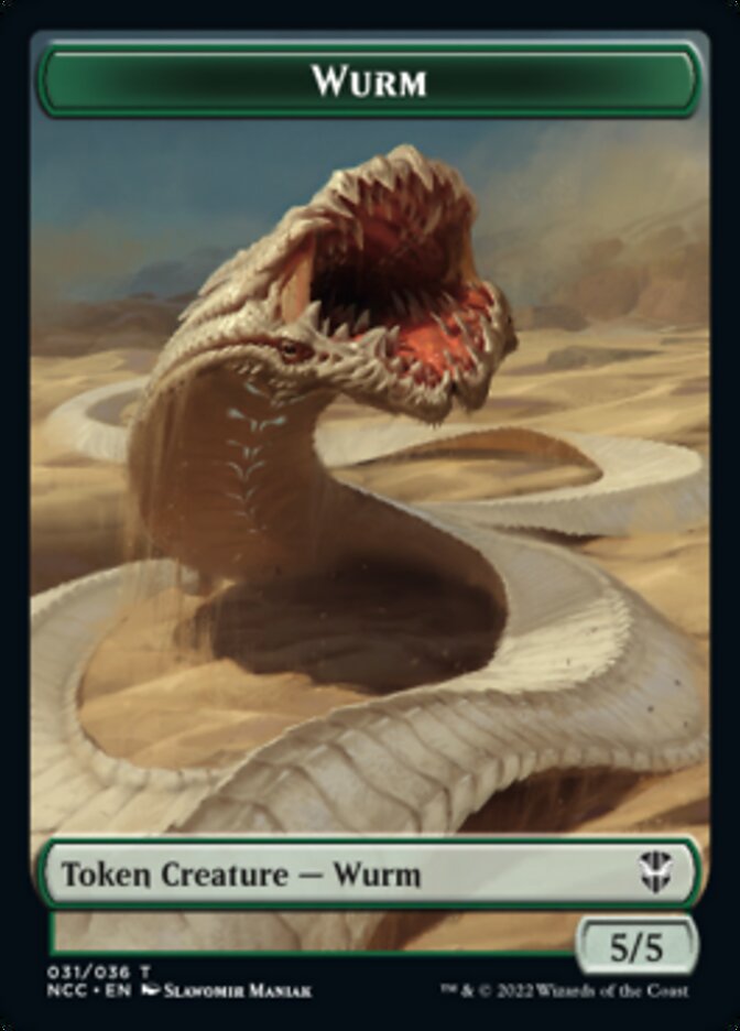 Elf Warrior // Wurm Double-sided Token [Streets of New Capenna Commander Tokens] | Good Games Adelaide SA