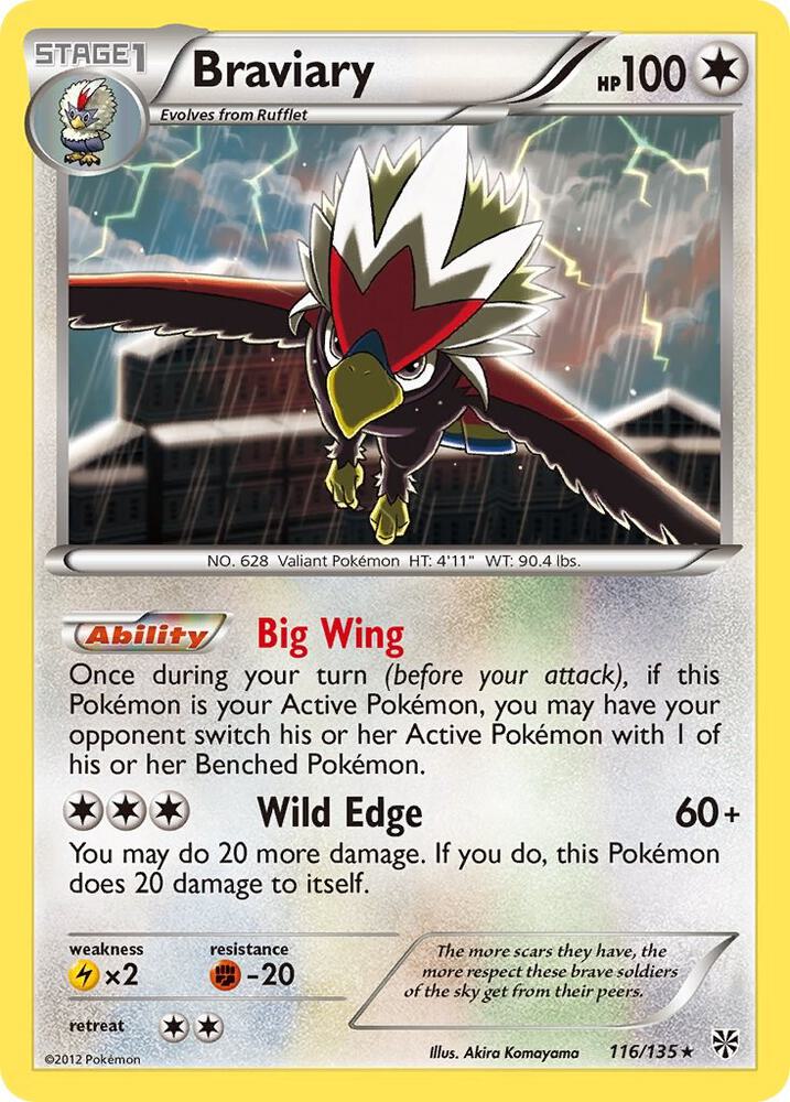Braviary 116/135 (Plasma Storm)  - Reverse Holofoil | Good Games Adelaide SA