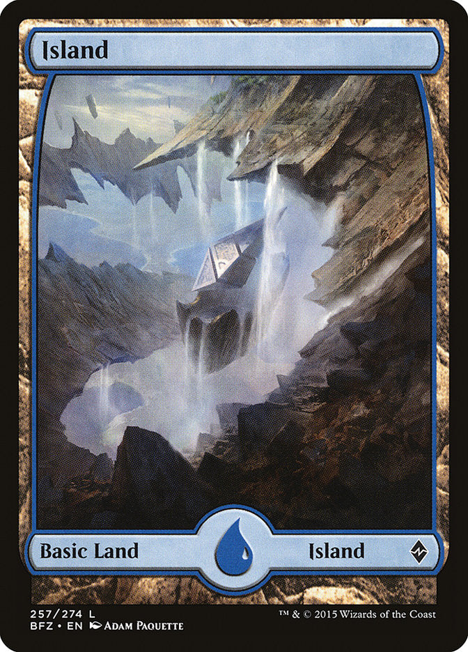 Island (257) - Full Art [Battle for Zendikar] | Good Games Adelaide SA
