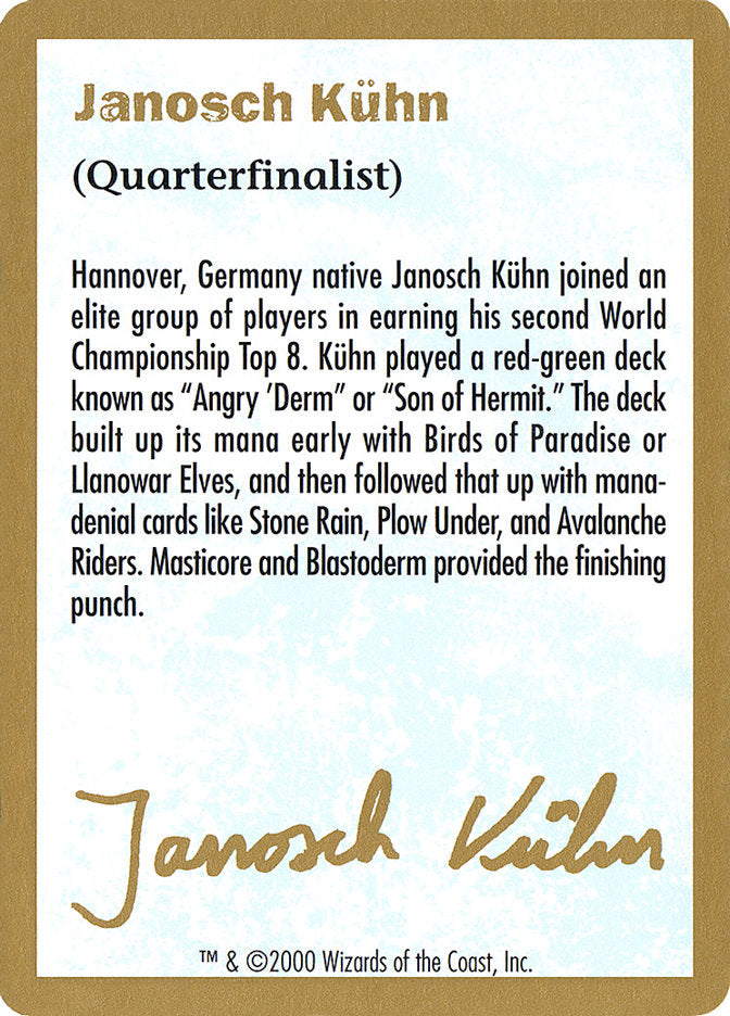 Janosch Kühn Bio (2000)  (World Championship Decks)  | Good Games Adelaide SA