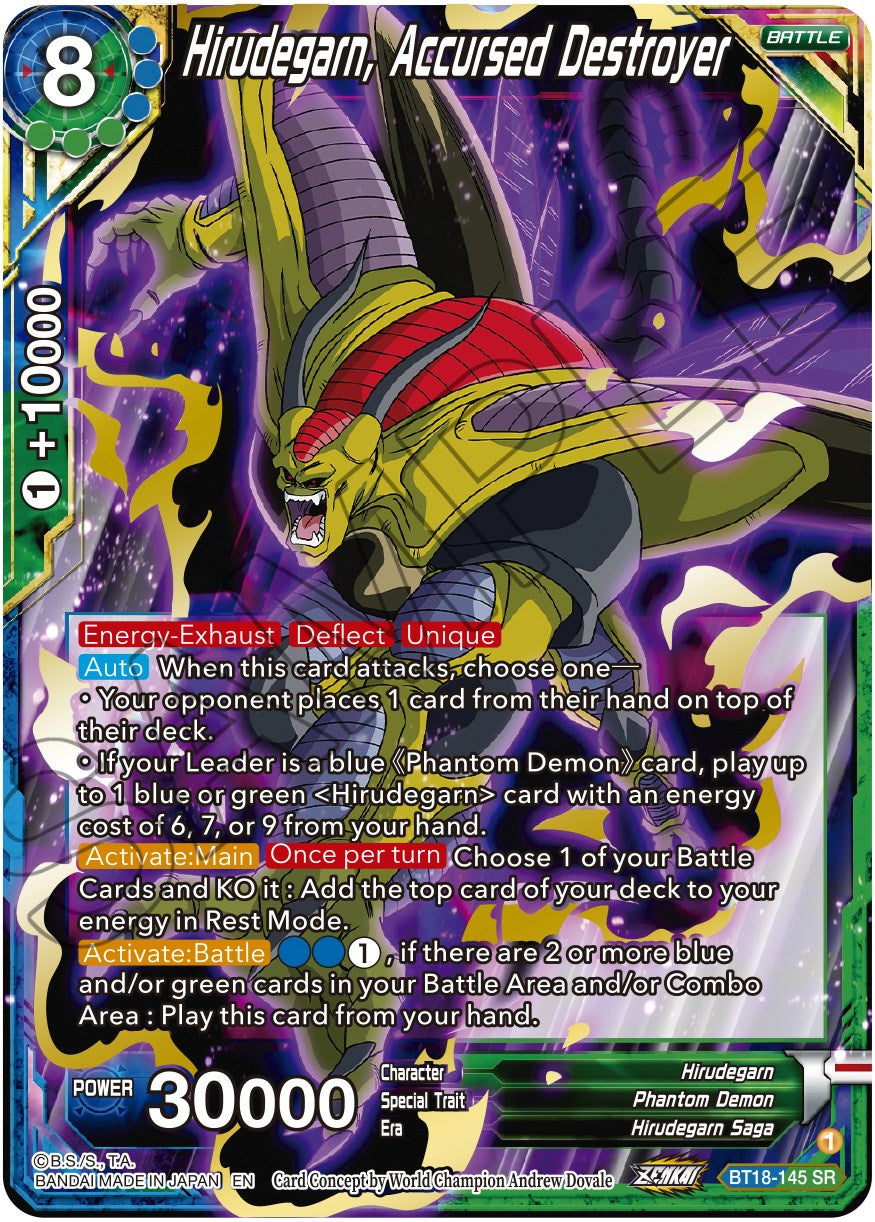 Hirudegarn, Accursed Destroyer (BT18-145) [Dawn of the Z-Legends] | Good Games Adelaide SA