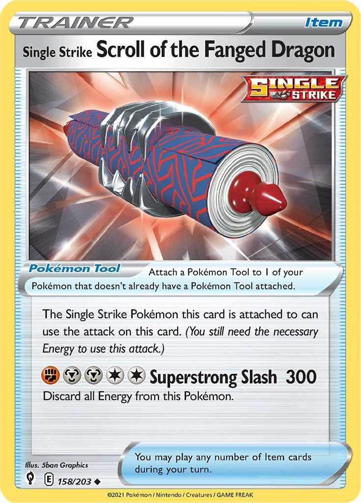 Single Strike Scroll of the Fanged Dragon (158/203) [Sword & Shield: Evolving Skies] | Good Games Adelaide SA
