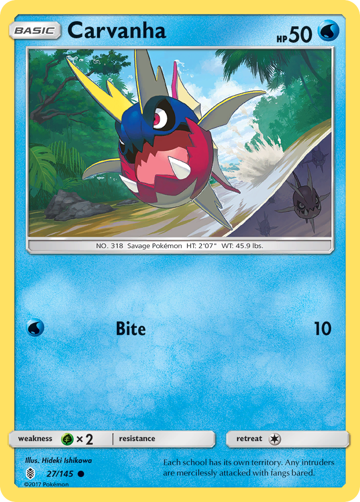 Carvanha (27/145) [Sun & Moon: Guardians Rising] | Good Games Adelaide SA