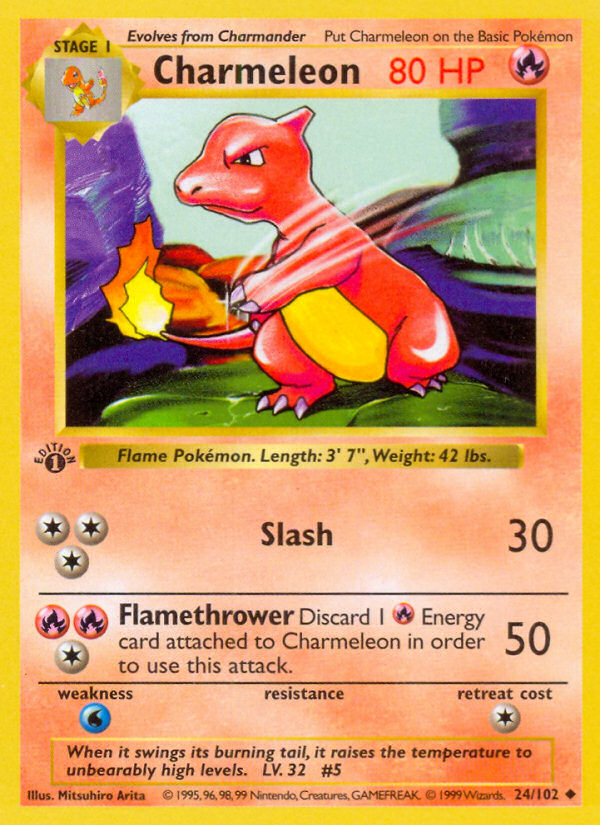 Charmeleon (24/102) (Shadowless) [Base Set 1st Edition] | Good Games Adelaide SA