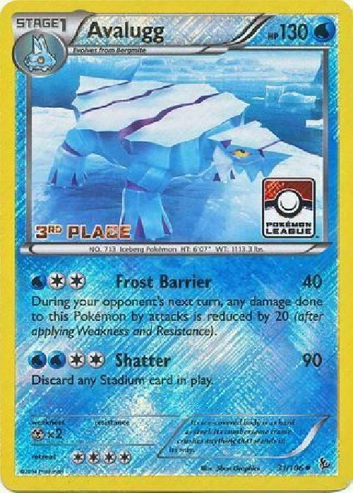 Avalugg 31 106 Pokemon League 3rd Place 031/106 (League & Championship Cards)  - Reverse Holofoil | Good Games Adelaide SA