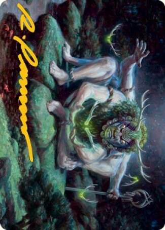 Myojin of Towering Might Art Card Gold Stamped Signature 34 (Art Series: Kamigawa: Neon Dynasty)  | Good Games Adelaide SA