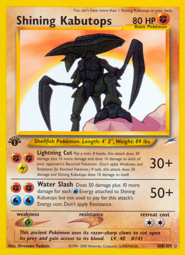 Shining Kabutops (108/105) [Neo Destiny 1st Edition] | Good Games Adelaide SA