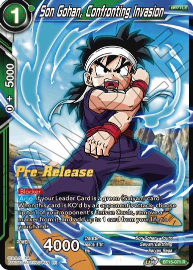 Son Gohan, Confronting Invasion (BT15-071) [Saiyan Showdown Prerelease Promos] | Good Games Adelaide SA