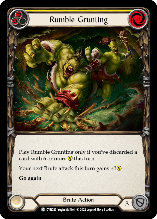 Rumble Grunting (Yellow) [DYN023] (Dynasty)  Rainbow Foil | Good Games Adelaide SA