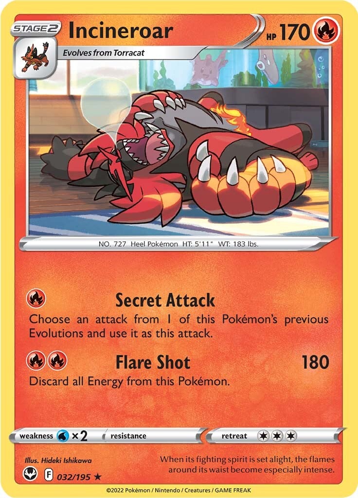 Incineroar (032/195) [Sword & Shield: Silver Tempest] | Good Games Adelaide SA