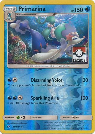 Primarina (41/149) (League Promo) [Sun & Moon: Base Set] | Good Games Adelaide SA