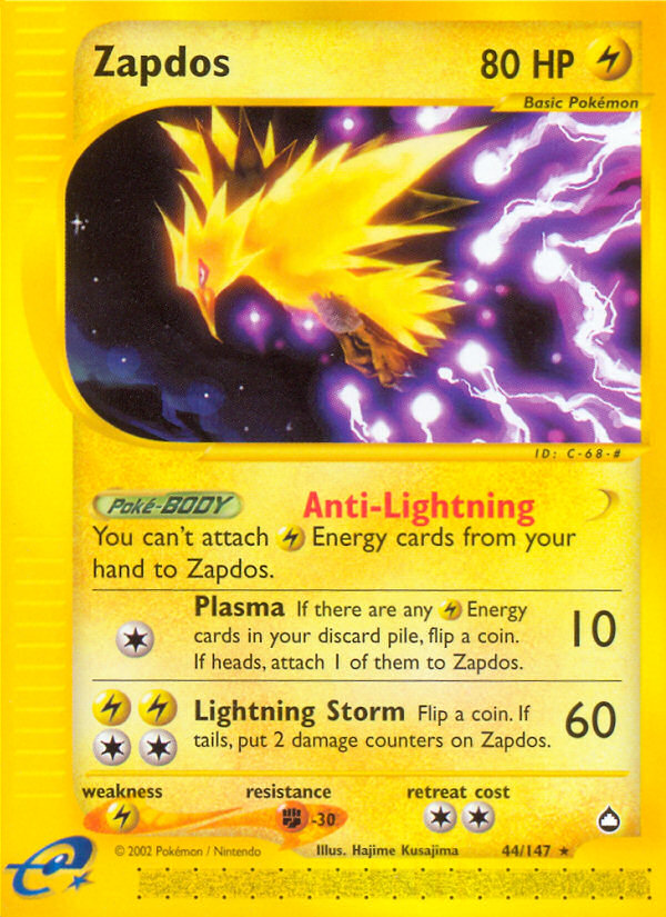 Zapdos (44/147) [Aquapolis] | Good Games Adelaide SA