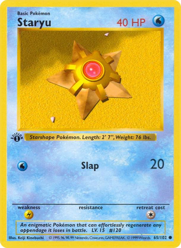 Staryu 065/102 (Base Set (Shadowless))  - 1st Edition | Good Games Adelaide SA