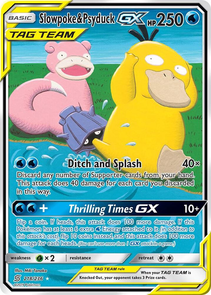 Slowpoke and Psyduck GX Alternate Full Art 218/236 (SM - Unified Minds)  - Holofoil | Good Games Adelaide SA