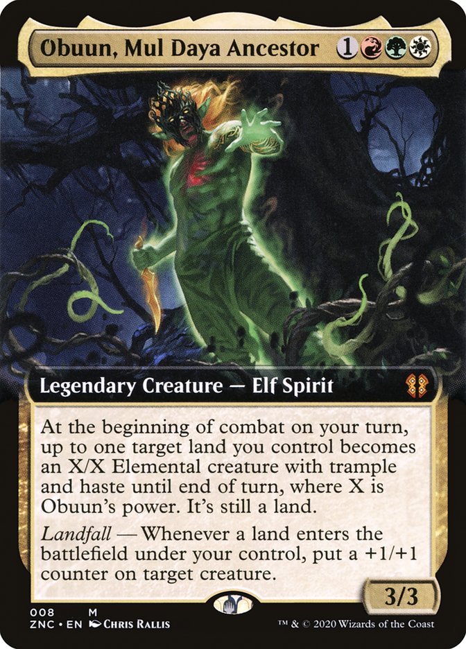 Obuun, Mul Daya Ancestor (Extended Art) [Zendikar Rising Commander] | Good Games Adelaide SA