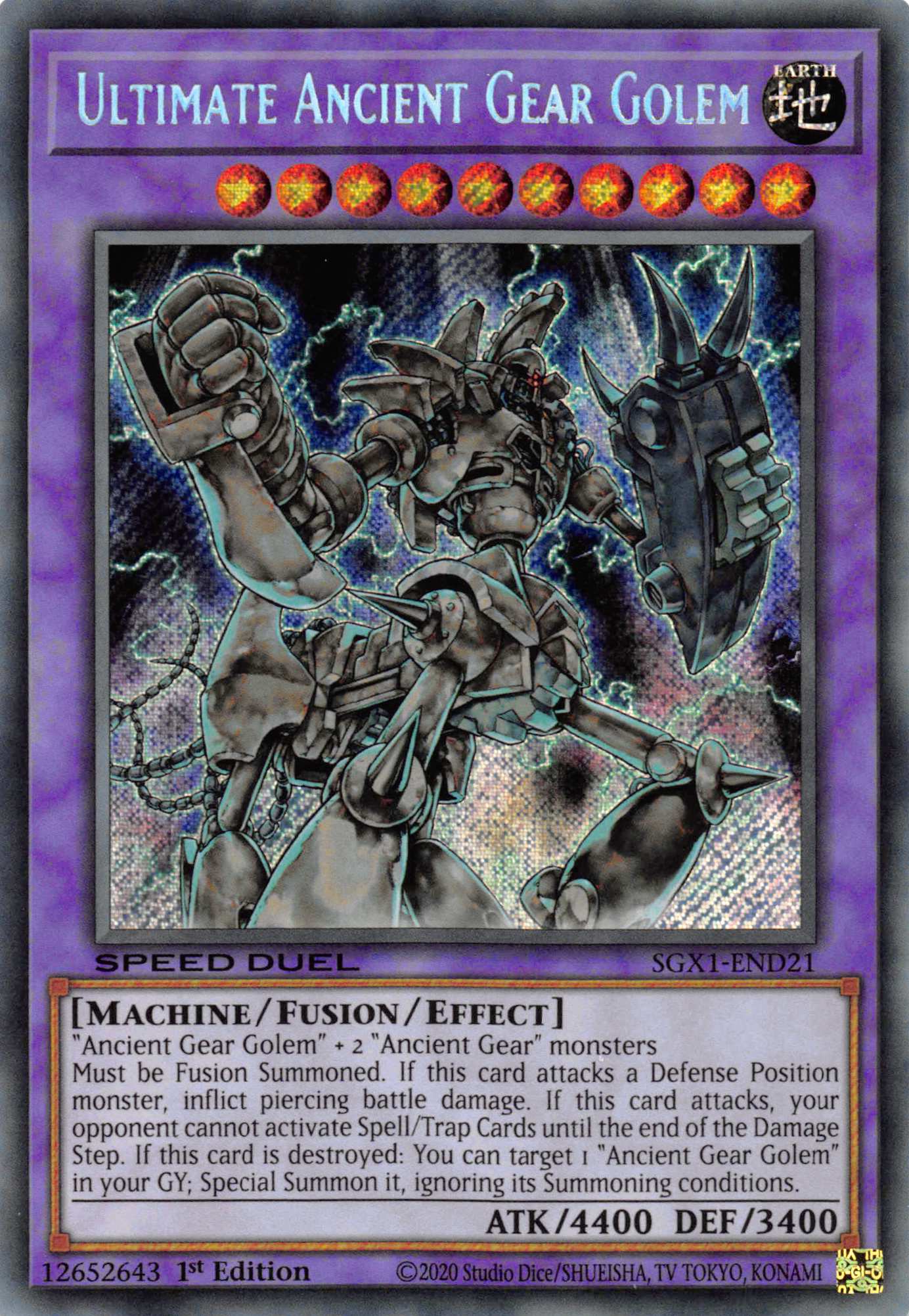 Ultimate Ancient Gear Golem [SGX1-END21] Secret Rare | Good Games Adelaide SA