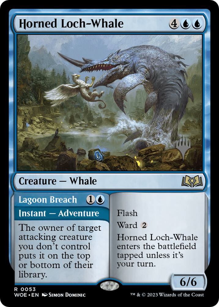 Horned Loch Whale 53 (Promo Pack: Wilds of Eldraine)  - Foil | Good Games Adelaide SA