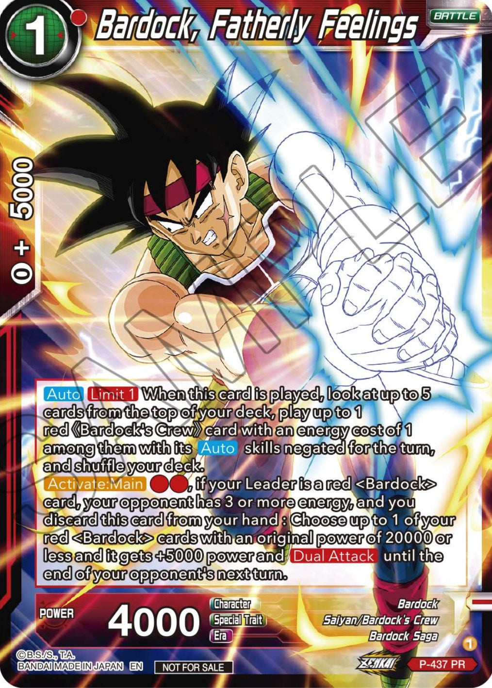 Bardock, Fatherly Feelings (Zenkai Series Tournament Pack Vol.2) (P-437) [Tournament Promotion Cards] | Good Games Adelaide SA