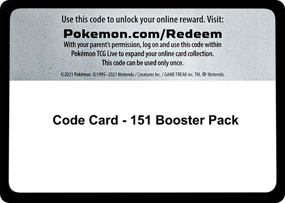 Code Card 151 Booster Pack  (SV: Scarlet & Violet 151)  | Good Games Adelaide SA