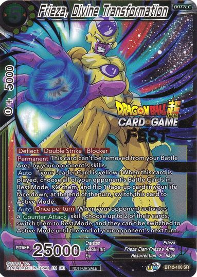 Frieza, Divine Transformation (Card Game Fest 2022) (BT12-100) [Tournament Promotion Cards] | Good Games Adelaide SA