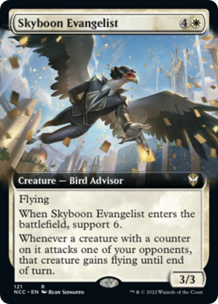 Skyboon Evangelist Extended Art 121 (Commander: Streets of New Capenna)  | Good Games Adelaide SA
