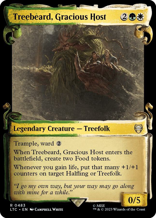 Treebeard, Gracious Host Showcase Scrolls 483 (Commander: The Lord of the Rings: Tales of Middle-earth)  - Showcase Scroll Foil | Good Games Adelaide SA