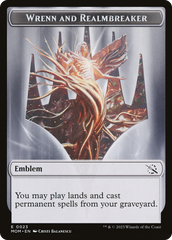 Warrior // Wrenn and Realmbreaker Emblem Double-Sided Token [March of the Machine Tokens] | Good Games Adelaide SA