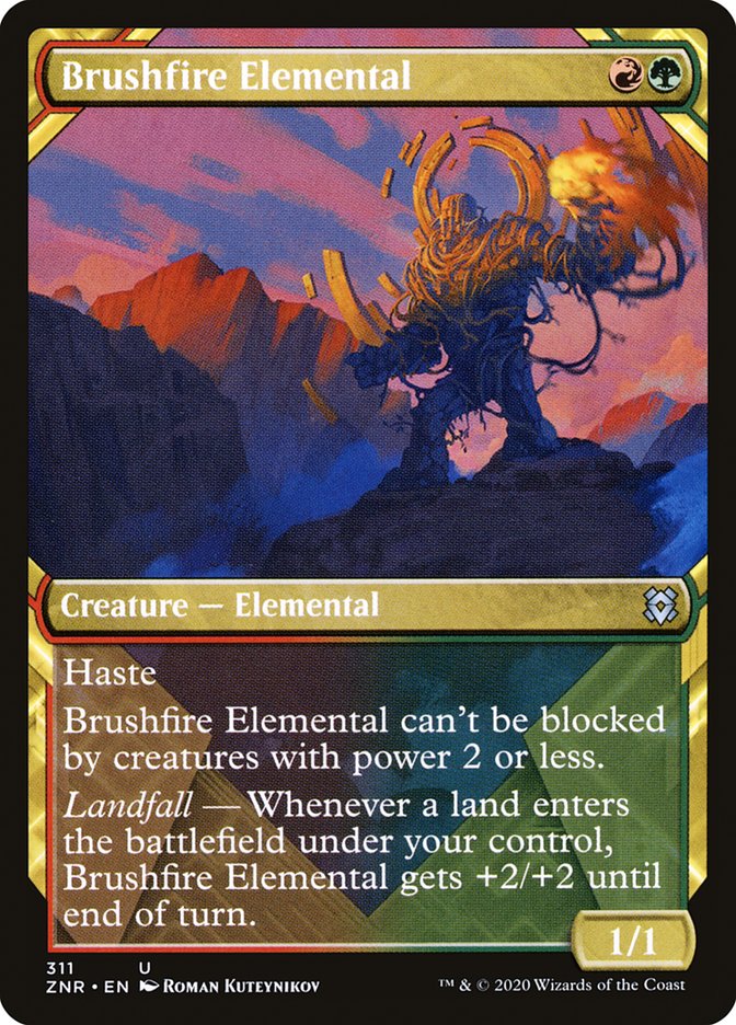 Brushfire Elemental (Showcase) [Zendikar Rising] | Good Games Adelaide SA