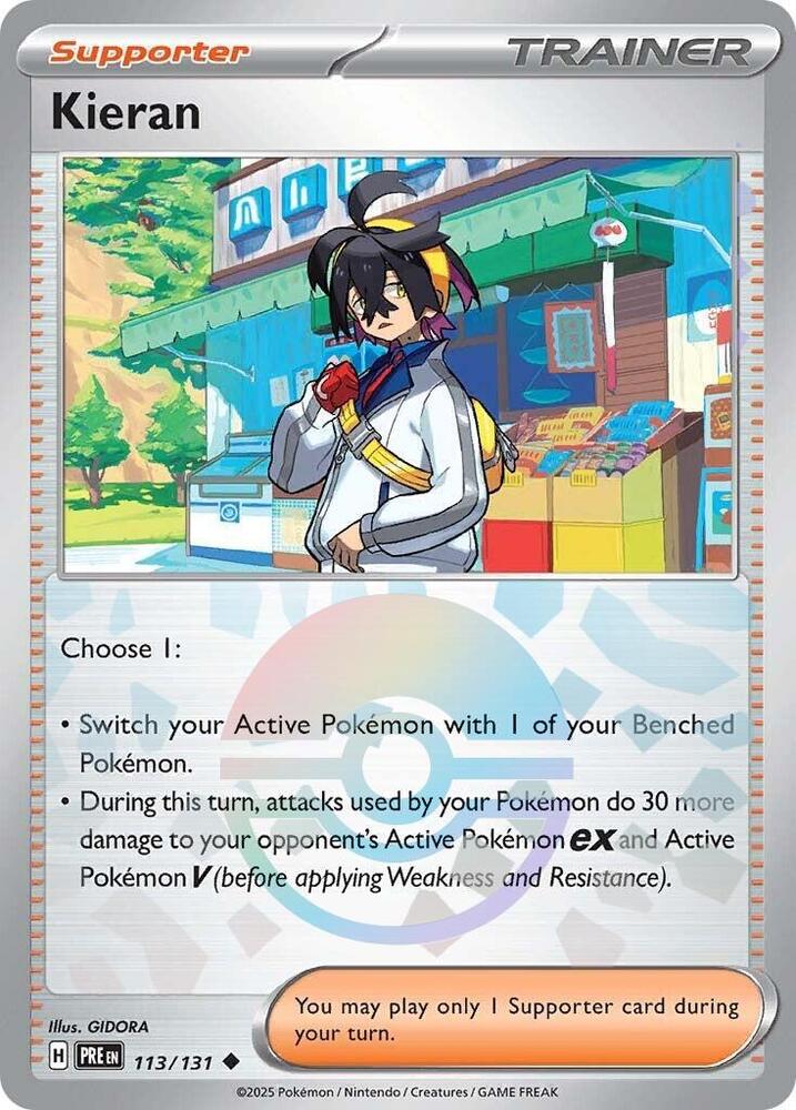 Kieran (113/131) (Poke Ball Pattern) [Scarlet & Violet: Prismatic Evolutions] | Good Games Adelaide SA