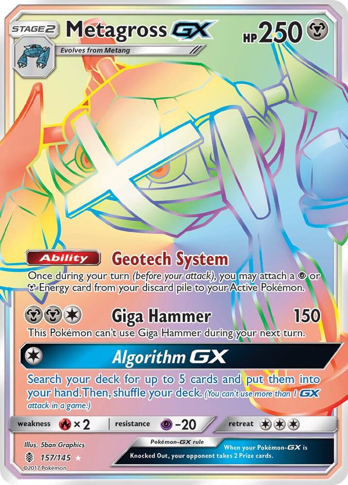 Metagross GX Secret 157/145 (SM - Guardians Rising)  - Holofoil | Good Games Adelaide SA