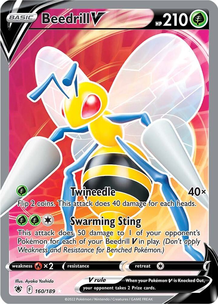 Beedrill V Full Art 160/189 (SWSH10: Astral Radiance)  - Holofoil | Good Games Adelaide SA