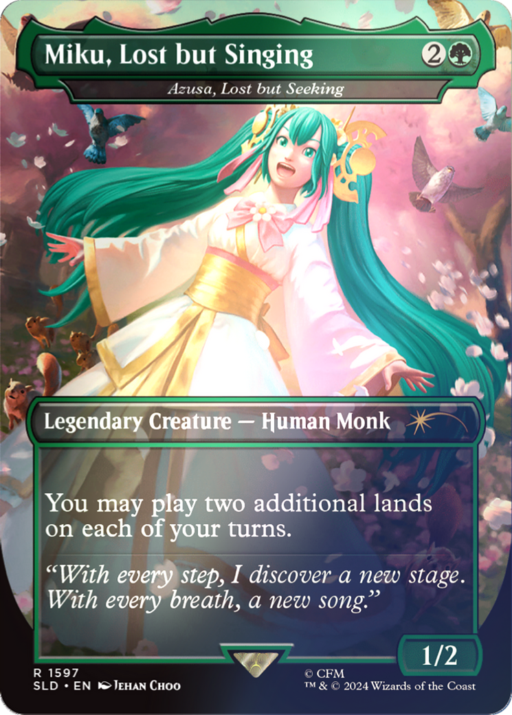 Miku, Lost but Singing - Azusa, Lost but Seeking (Rainbow Foil) [Secret Lair Drop Series] | Good Games Adelaide SA