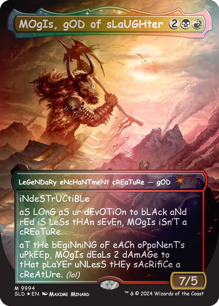 MOgIs gOD of sLaUGHter 9994 Rainbow Foil 9994 (Secret Lair Drop Series)  - Foil | Good Games Adelaide SA
