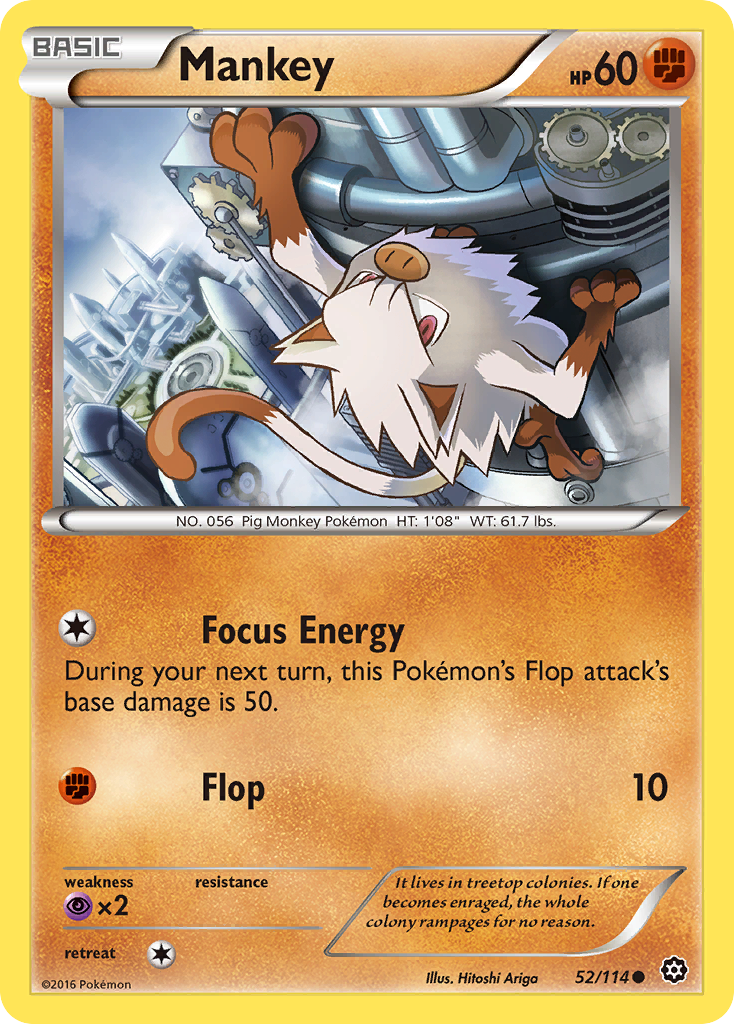 Mankey (52/114) [XY: Steam Siege] | Good Games Adelaide SA