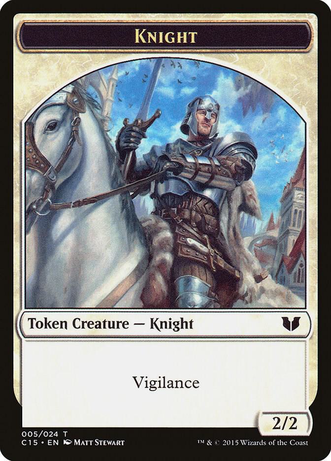Knight 005 Spirit 023 Double Sided Token 5 // 23 (Commander 2015)  | Good Games Adelaide SA