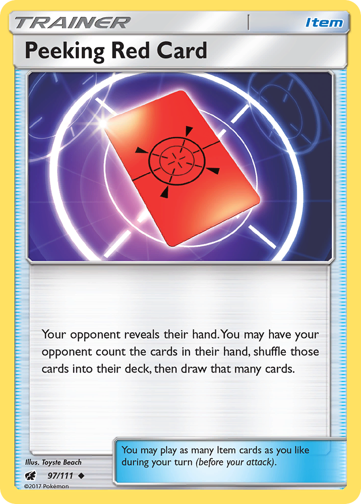 Peeking Red Card (97/111) [Sun & Moon: Crimson Invasion] | Good Games Adelaide SA