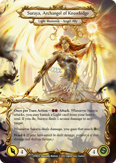 Invoke Suraya // Suraya, Archangel of Knowledge (Marvel) [DYN212] (Dynasty)  Cold Foil | Good Games Adelaide SA