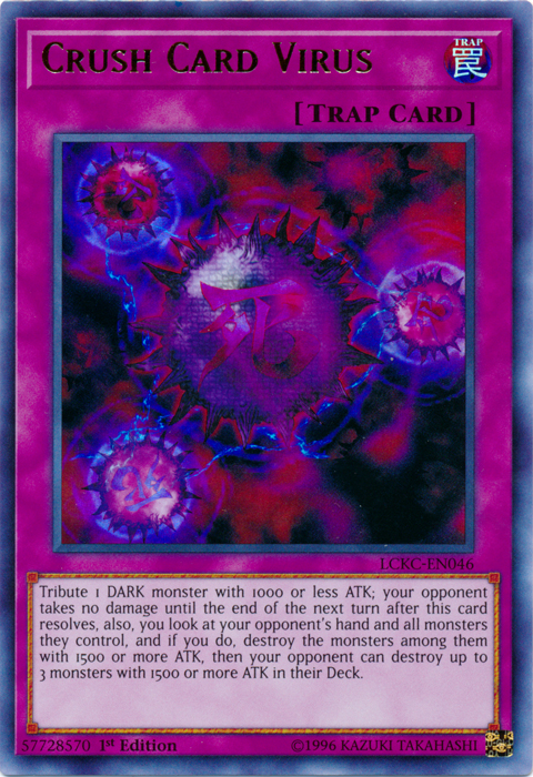 Crush Card Virus (Version 2) [LCKC-EN046] Ultra Rare | Good Games Adelaide SA