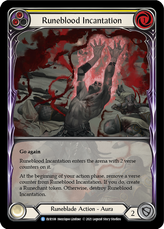 Runeblood Incantation (Yellow) [EVR108] (Everfest)  1st Edition Extended Art Rainbow Foil | Good Games Adelaide SA