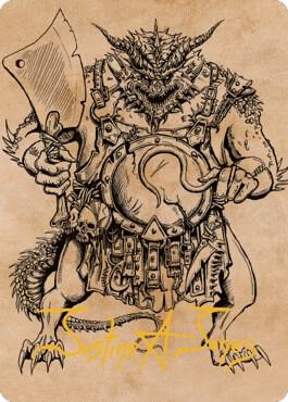 Thrakkus the Butcher Art Card Gold Stamped Signature 77 (Art Series: Commander Legends: Battle for Baldur's Gate)  | Good Games Adelaide SA
